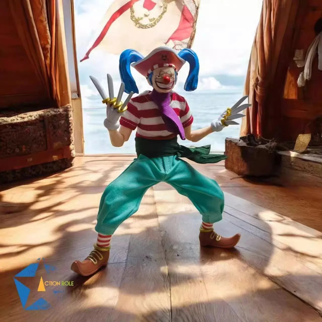 In Stock Action Role 1/12 SHF One Piece Buggy The Clown The Cunning Clown Anime Action Figures Toys Model PVC Gift Collector