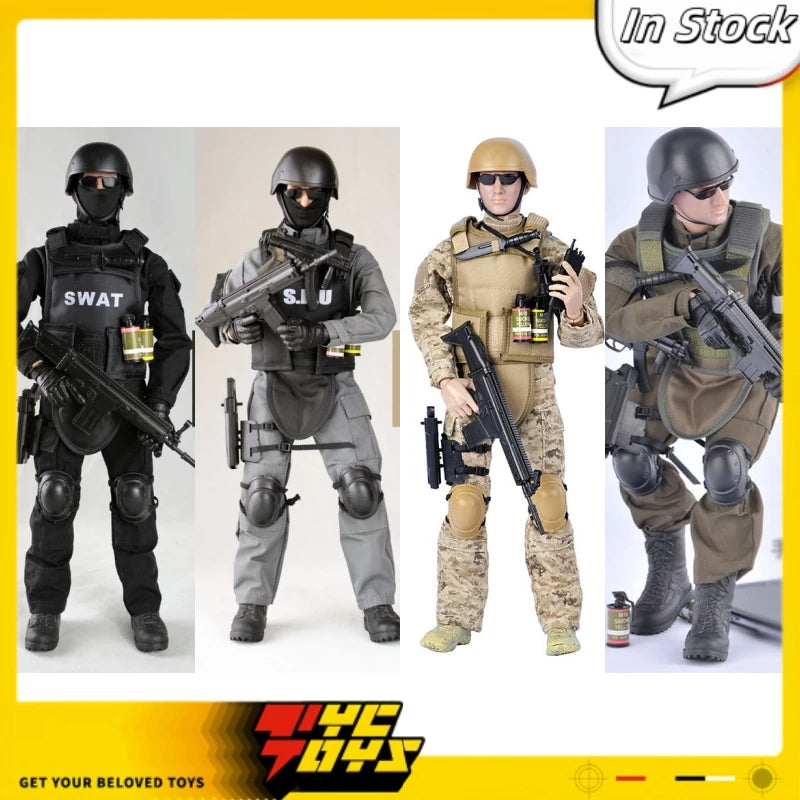 TYCTOYS 1/6 Scale Male Soldier Model SWAT Special Police Boy Doll 12inch Full Set Action Figure Model Toys Collection Present