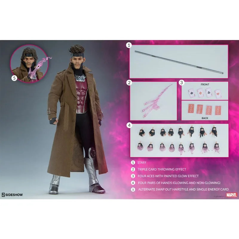 Sideshow Collectibles Original Authentic Marvel X-Men Gambit King Remy Etienne LeBeau Mobile Doll Model Handmade Toy Gift