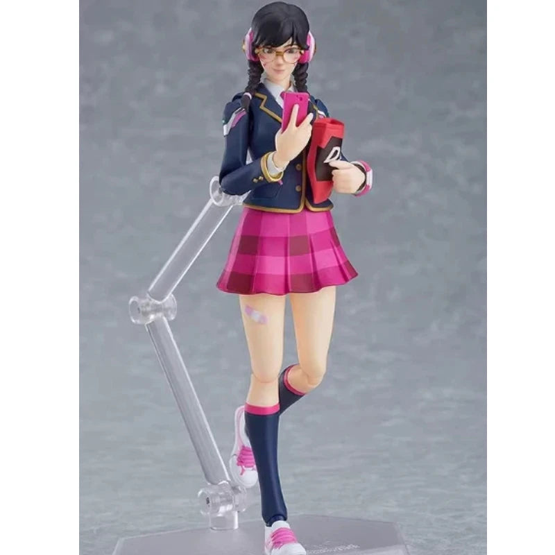 Original Figma 492 D.Va  Ver  Anime Style Action Figure  Collectible Desktop Decoration Birthday Gift