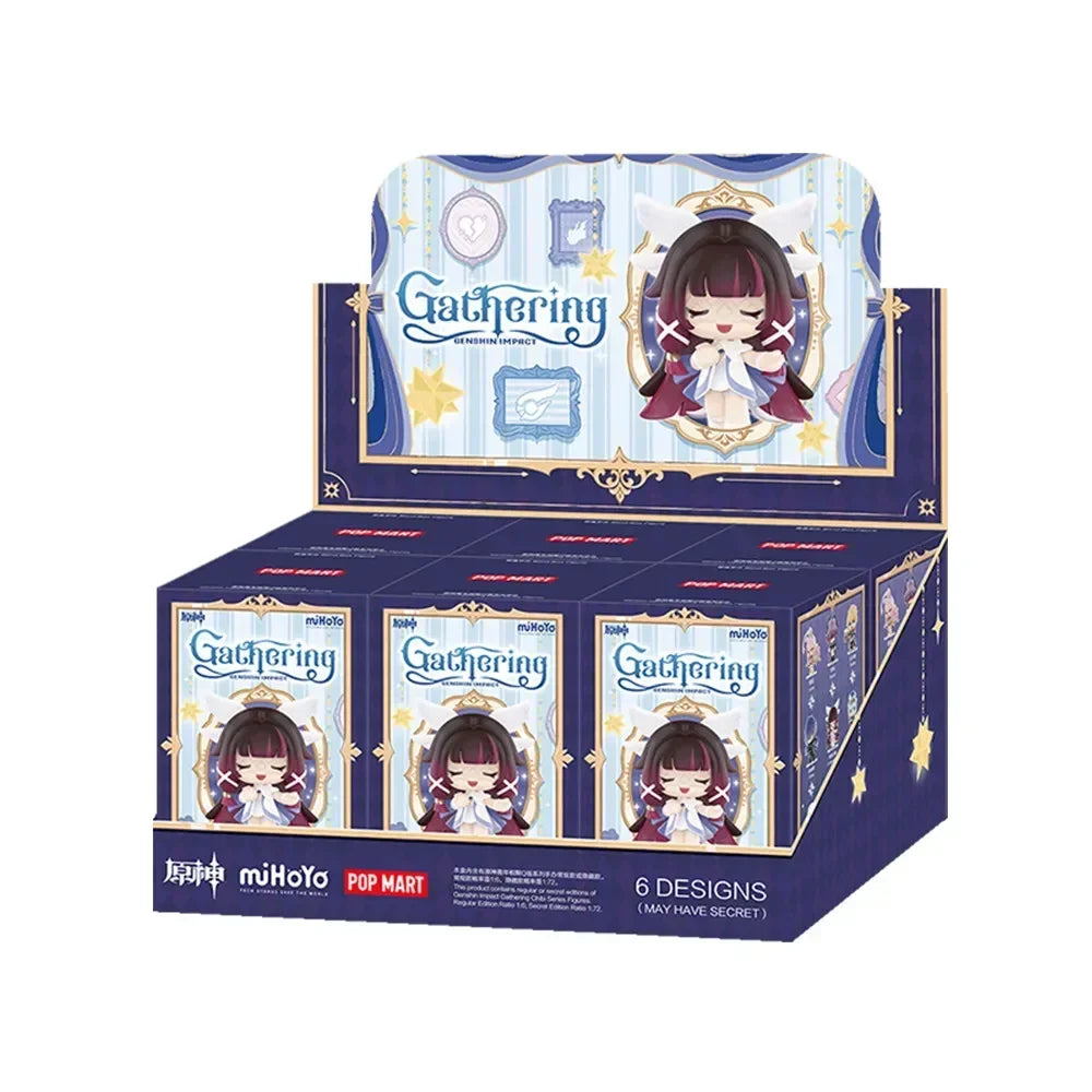 POP MART Genshin Impact New Year Gathering Q Version Mystery Box Blind Box Collectible Figurines Home Decor Guess Toy Bag Orname