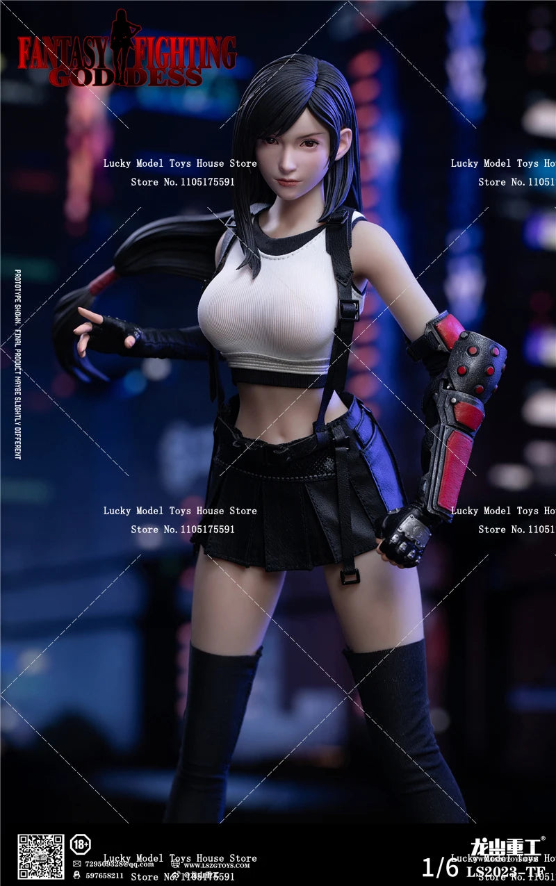 LS2023-TF 1/6 Fighting Goddess Tifa Action Figure Magic Fiction Fantasy Beauty Girl 12inch Soldier Model Doll Collection