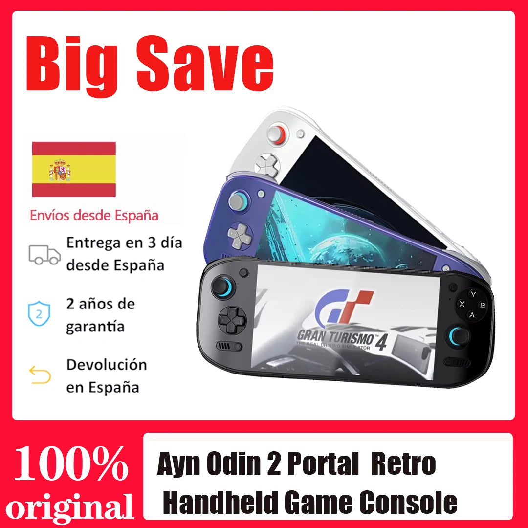 Ayn Odin 2 Portal  Retro Handheld Game Console, 7 inch 120Hz Screen,  8000mAh 8 Gen 2,128G ,Retro Video Game Consoles For Gifts