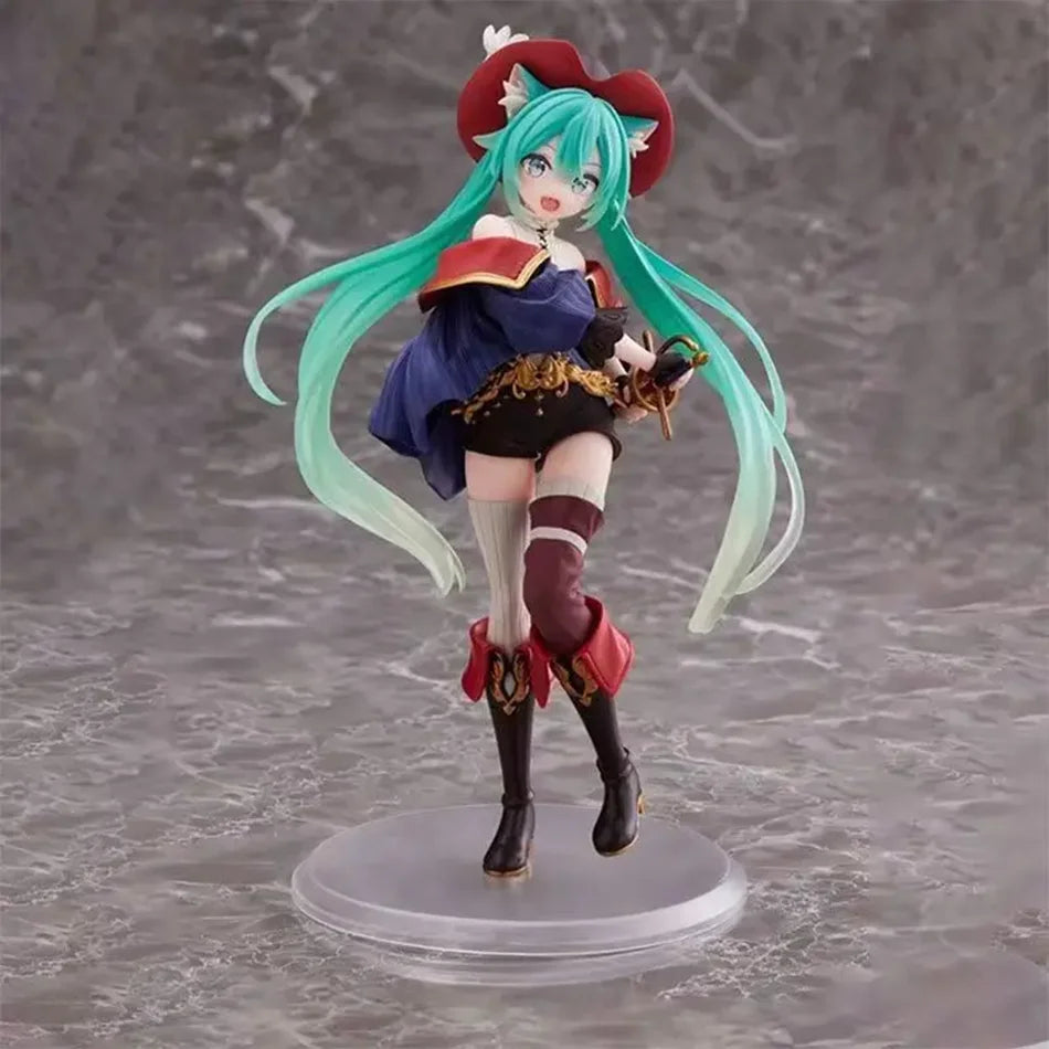 Anime Hatsune Miku Figur Märchen Wunderland Hatsune Miku Der gestiefelte Kater Kawaii Actionfiguren Erwachsenensammlung Modell Spielzeug Geschenk