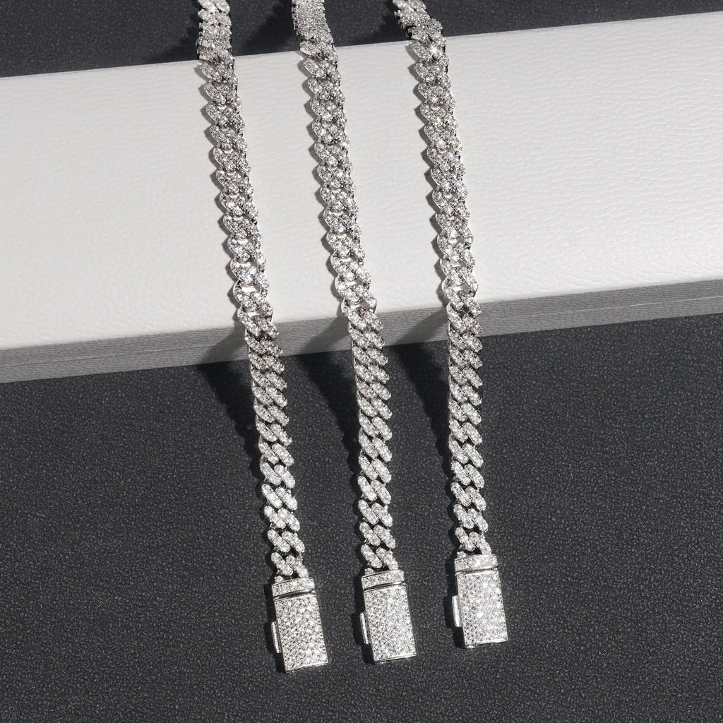 6mm Moissanite Halskette Kette Für Frauen Original S925 Sterling Silber Männer Luxus Diamant Kubanischen Kette Anhänger Mode