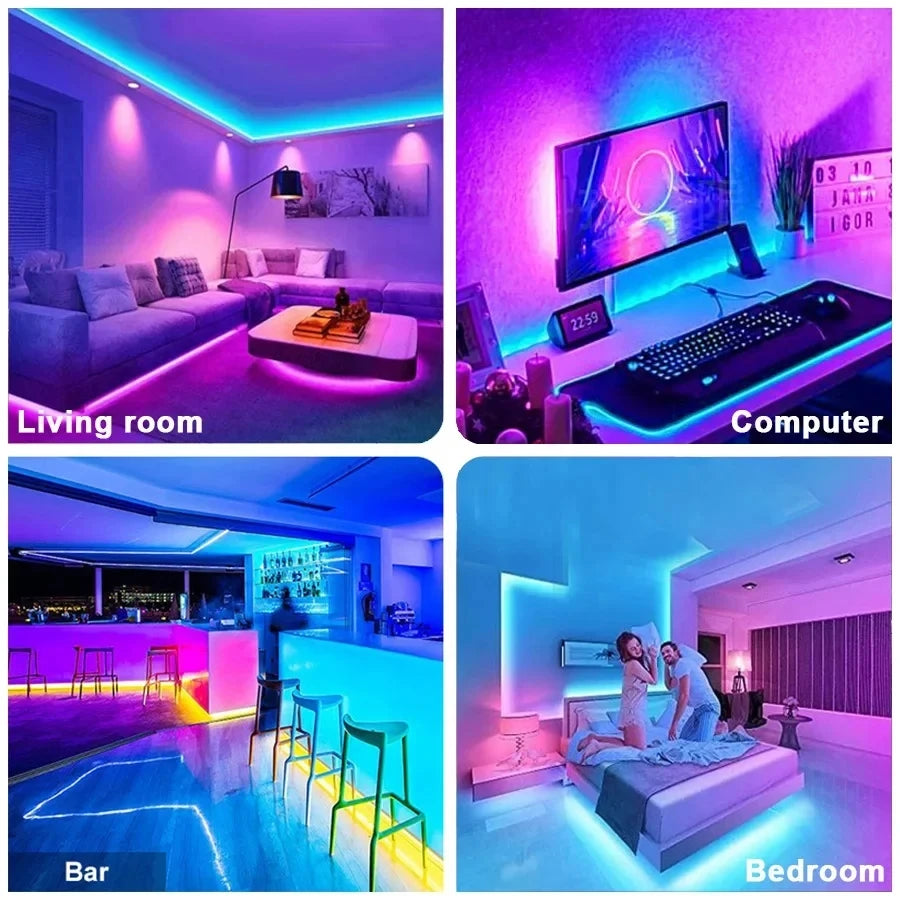 5V TV Backlight Led Strip Lights RGB 5050 Music Sync LED Rope Light 1M-30M Flexible Diode Lamp Tape for Room Decoration Lighting
