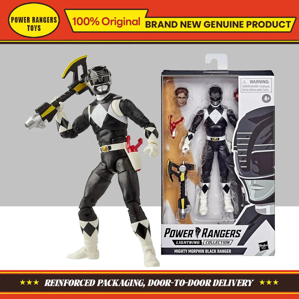 Hasbro Toys Power Rangers: Lightning Collection Mighty Morphin Black Ranger 6 inches Action Figure Model Ornament Toy Gifts