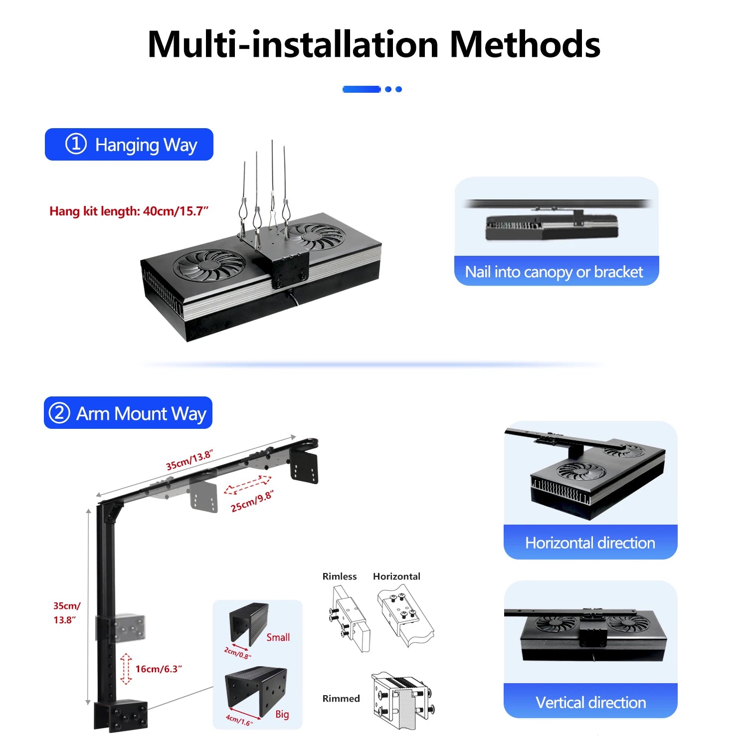 PopBloom RL90/RL180 WiFi Aquarium Light, Lamp for Marine Aquarium, Full Spectrum Aquarium LED Light for Reef Coral SPS/LPS Tank