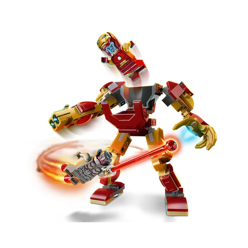 LEGO Building Blocks Superhero Series 76307 Iron Man Mech Battle Ultron Boys Assemble Puzzle Toy Gift
