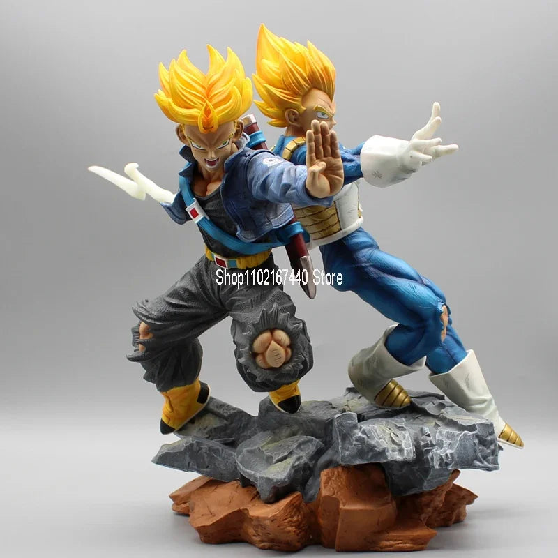 30cm Dragon Ball Z Action Figure Fighting Vegeta and Trunks Figure Father and Son Model Super Saiyan Statue PVC Collection Toys