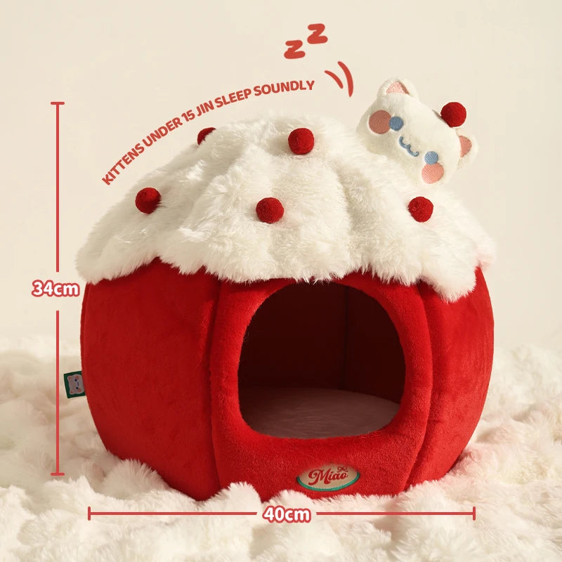 HOOPET Warm Cat House for Winter, Enclosed Kitty Tent with Large Space, Four-Season Safe & Cozy Sleeper, Eco-Friendly Pet Bed