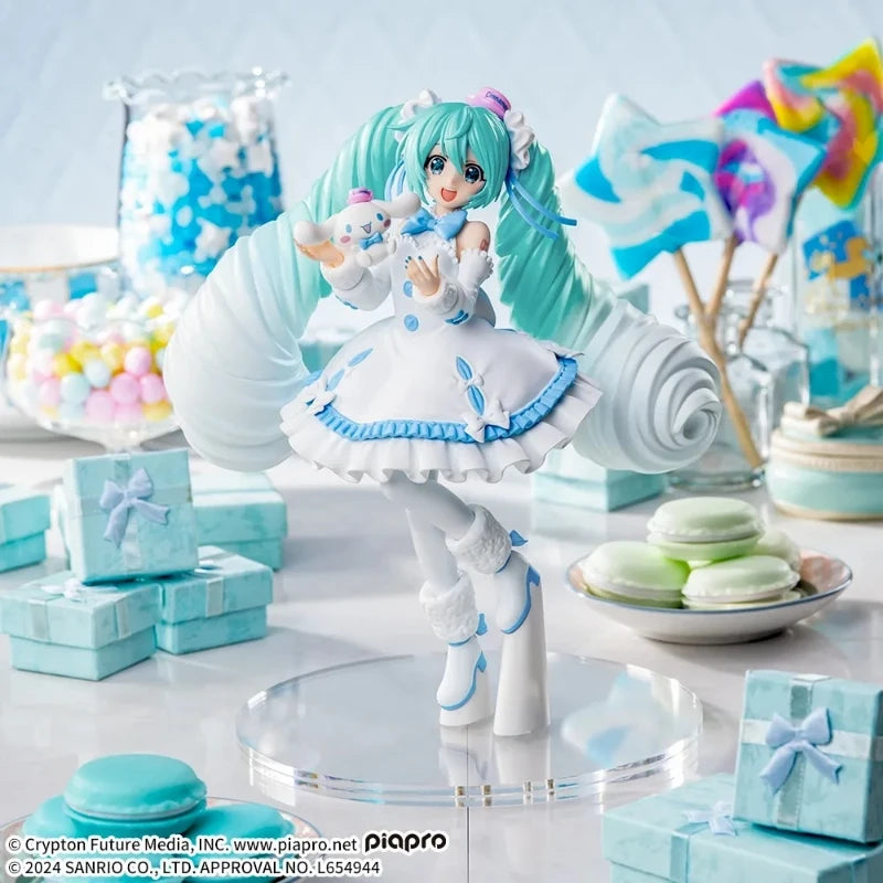 SEGA Original Genuine Vocaloid Luminasta Hatsune Miku Series Cinnamoroll White Dress Ver 19cm Collections Model Toy Figures Gift