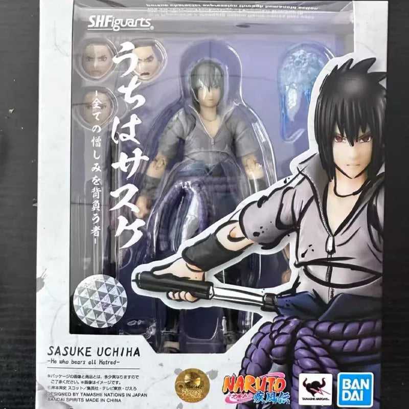 In Stock BANDAI Original S.H.Figuarts Naruto ITACHI UCHIHA SASUKE UCHIHA SHF Action Figure Model Gift for Kid Foam Box Packaging