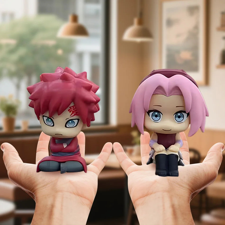 Anime Naruto Nette Sakura Haruno Gaara Sitzhaltung Cartoon Action FigureModel PVC Kinder Spielzeug Auto Dekoration Geschenk