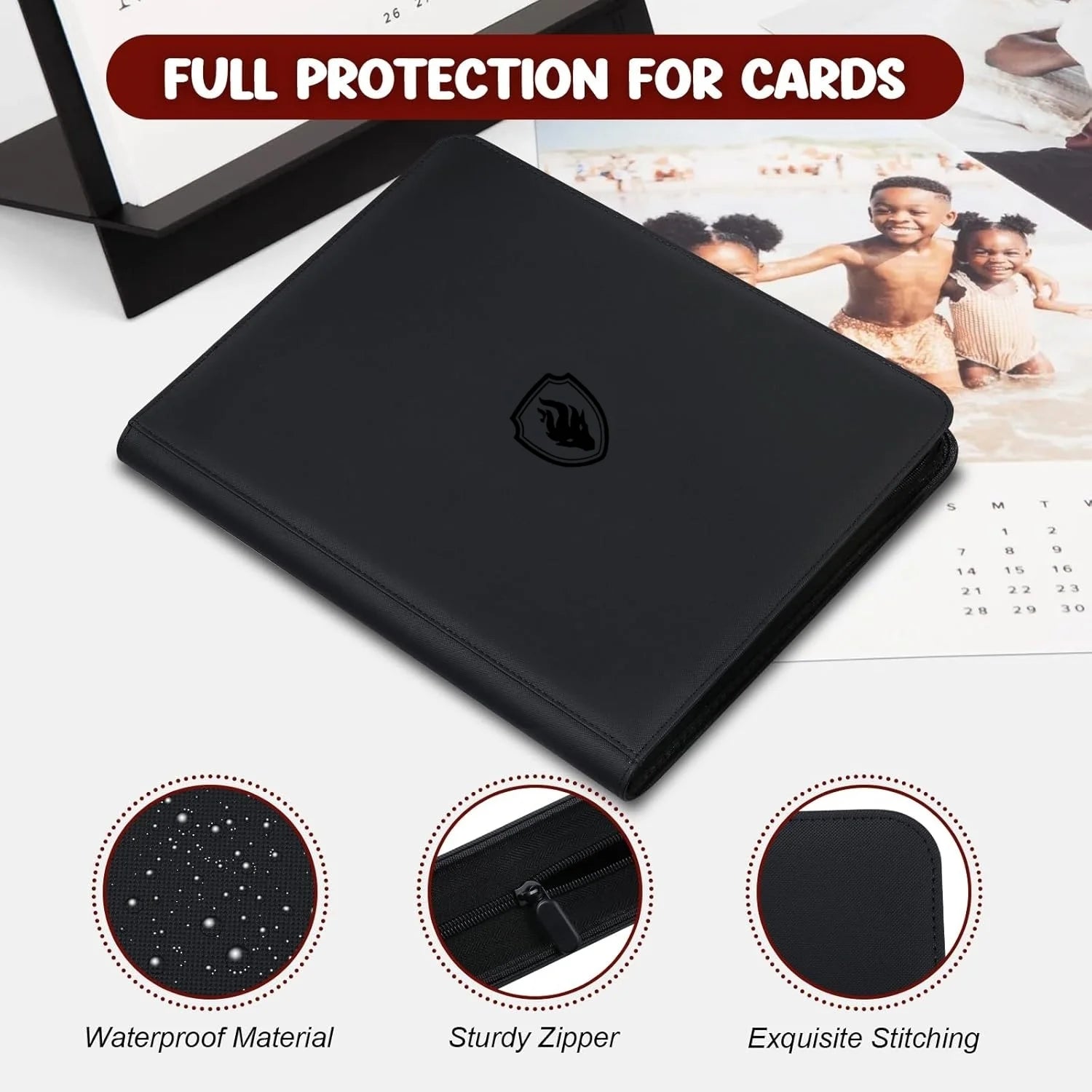 Holds 384 Toploaders | 12-Pocket | Ringless Double-Sided Pockets |  Premium Top Loader Binder for Trading Cards