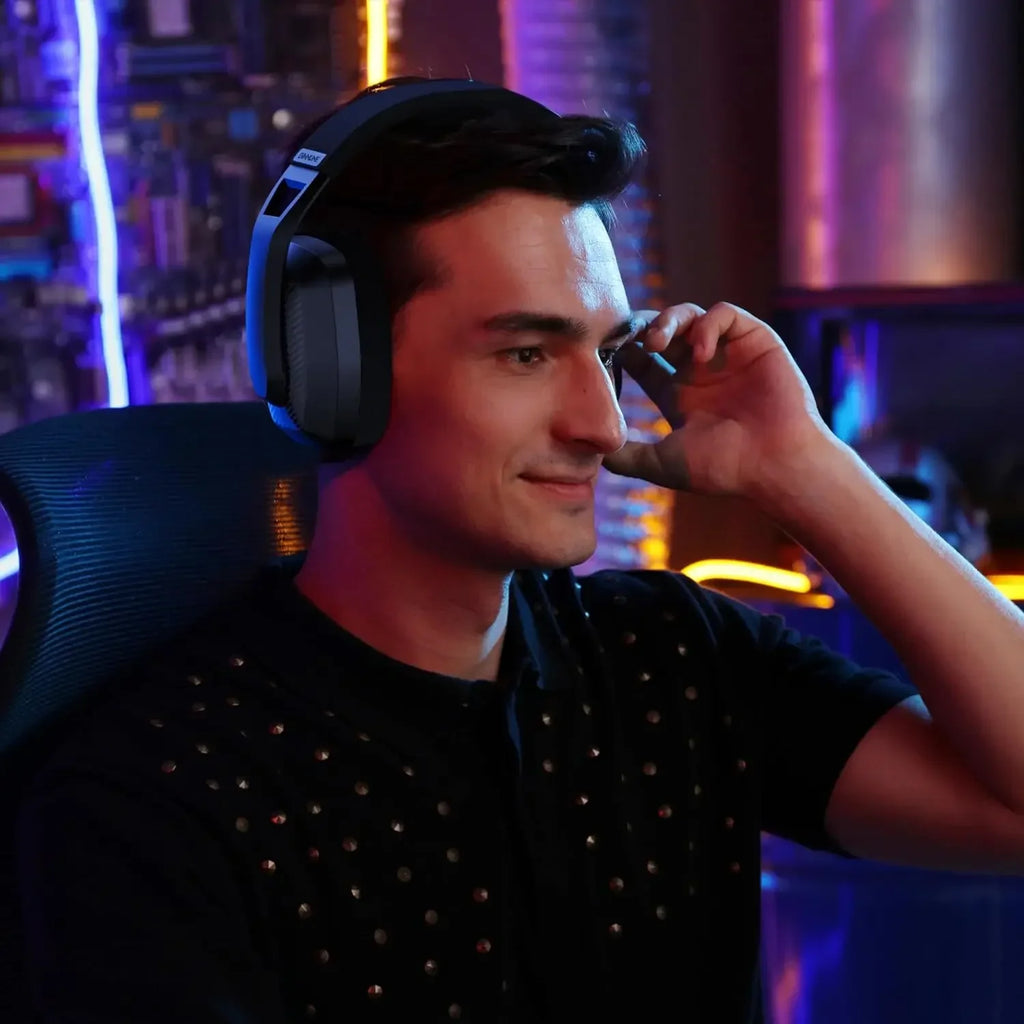 BINNUNE BW06 2.4G Wireless Gaming Headset  Flip ENC Microphone,suitable Dual-mode Gaming Headsets PC PS4  PS5 PC Players