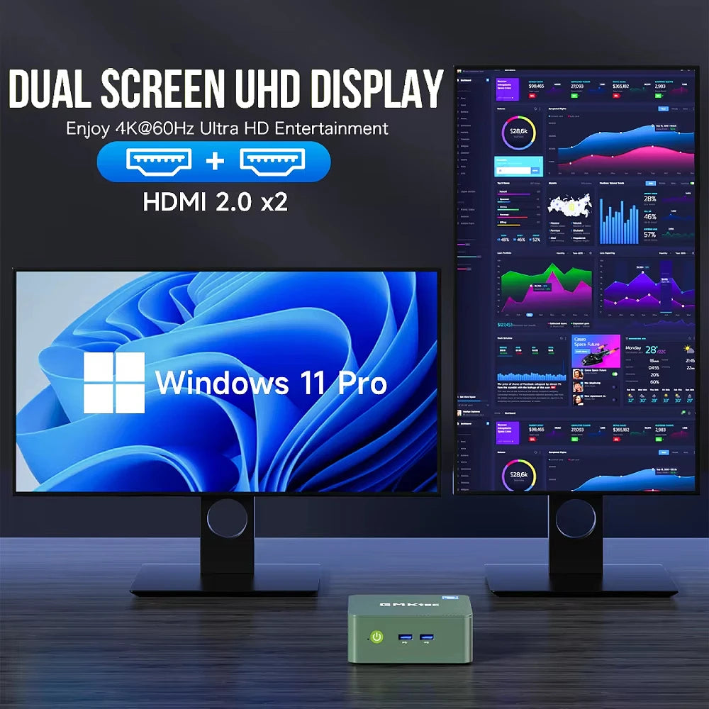 GMKtec G3 Mini PC Intel Alder Lake N100 Windows 11 Pro Desktop Computer 8/16GB RAM 256/512GB PCIe M.2 SSD WiFi 6 BT5.2 Mini PC