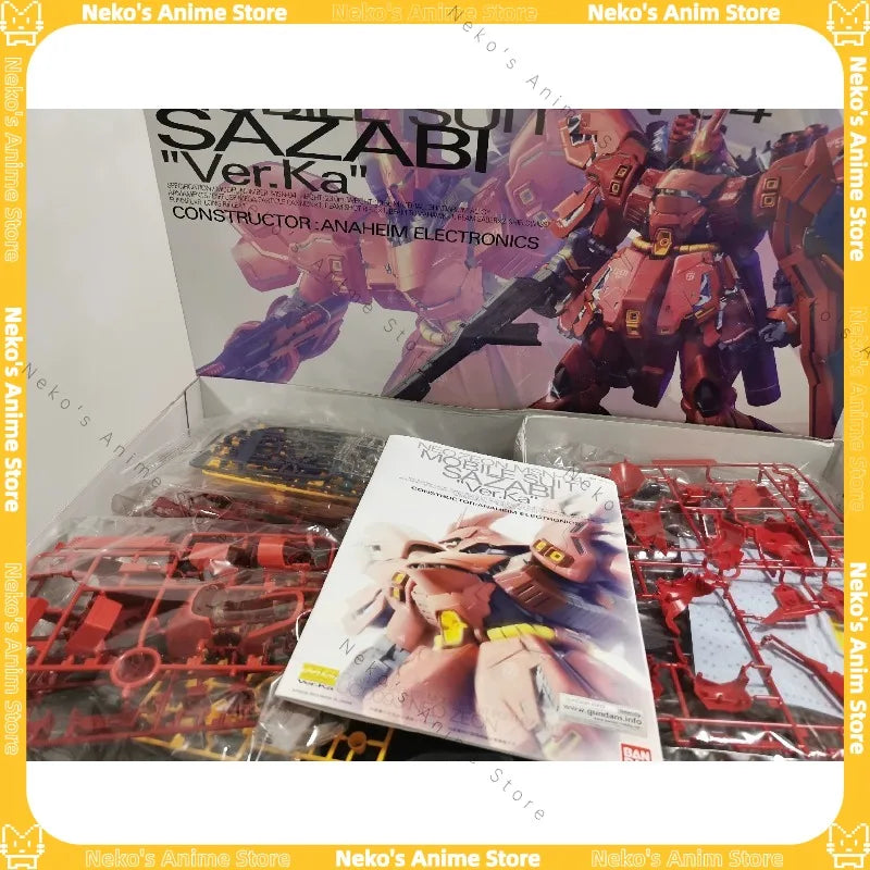 【In Stock】BANDAI MG 1/100 Sazabi Gundam Char's Ver.Ka Model Kit Action Figure Anime Model Desktop Doll Collectibles Gift