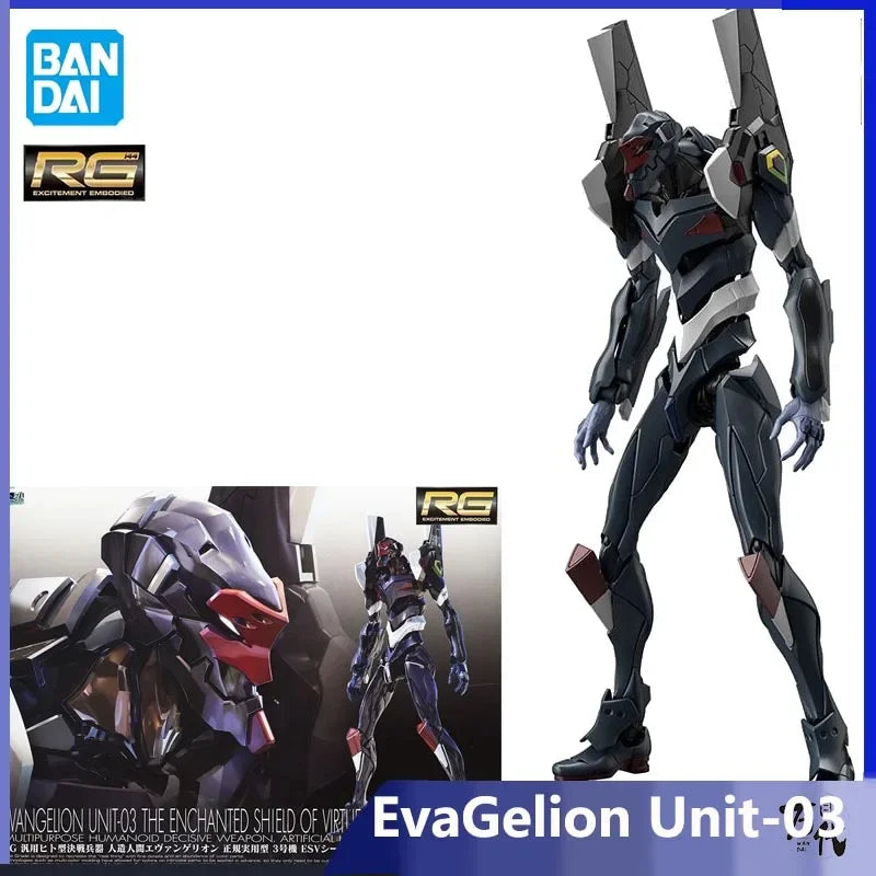 Genuine Bandai Figure EVA Model Kit RG 1/144 EvaGelion Unit-03  The Enchanted Shield of Virtue Set Collection Model Action Figur