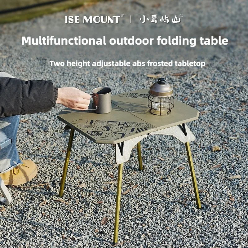 ISE MOUNT Outdoor Folding Table Camping table Portable Lifting Table Two heights of use with storage bag