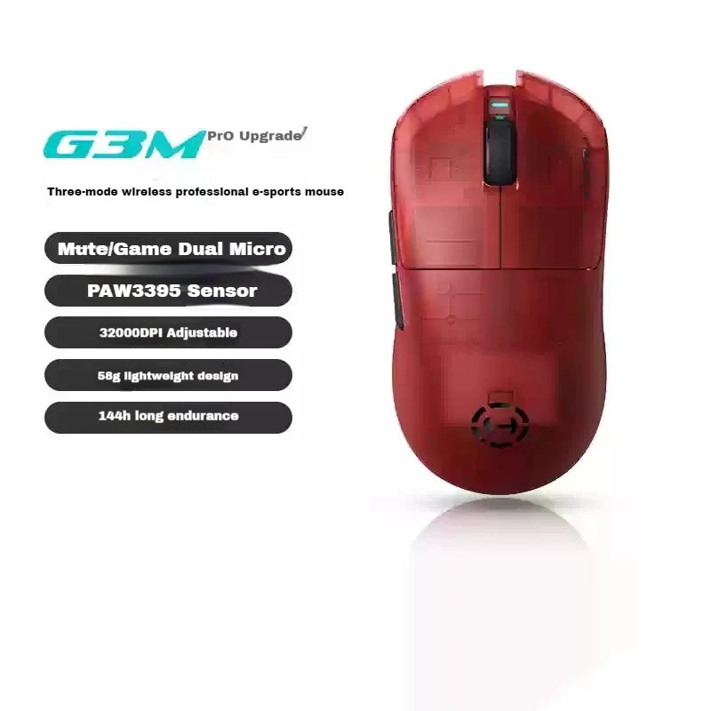 Edifier Hecate G3M pro Подобрена безжична геймърска мишка с три режима, лека и ергономична конструкция, Paw3395 за електронни спортове, аксесоари за компютър
