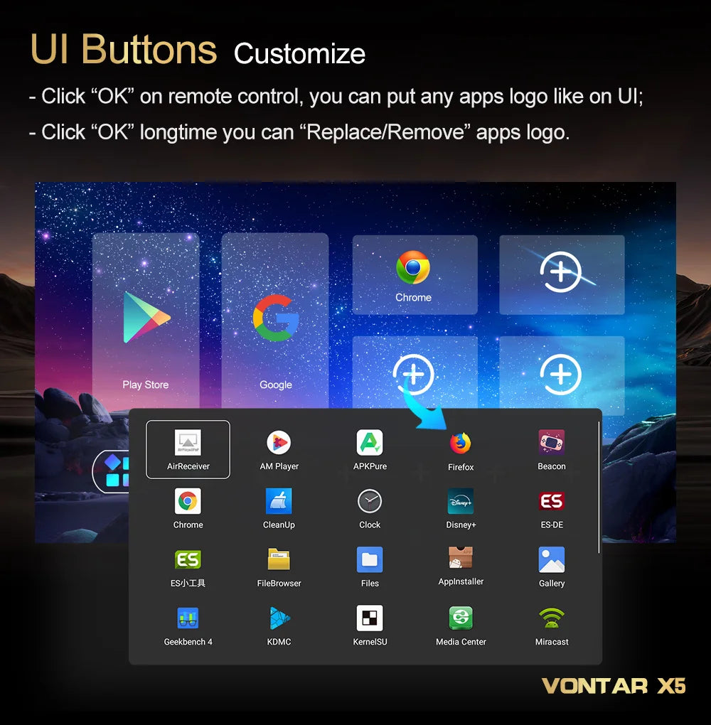 VONTAR X5 Android 14 TV Box Amlogic S905X5M(S905A) 4GB 128GB 32GB 64GB 1000M Wifi6 4K AV1 Google Play Media Player Set top box
