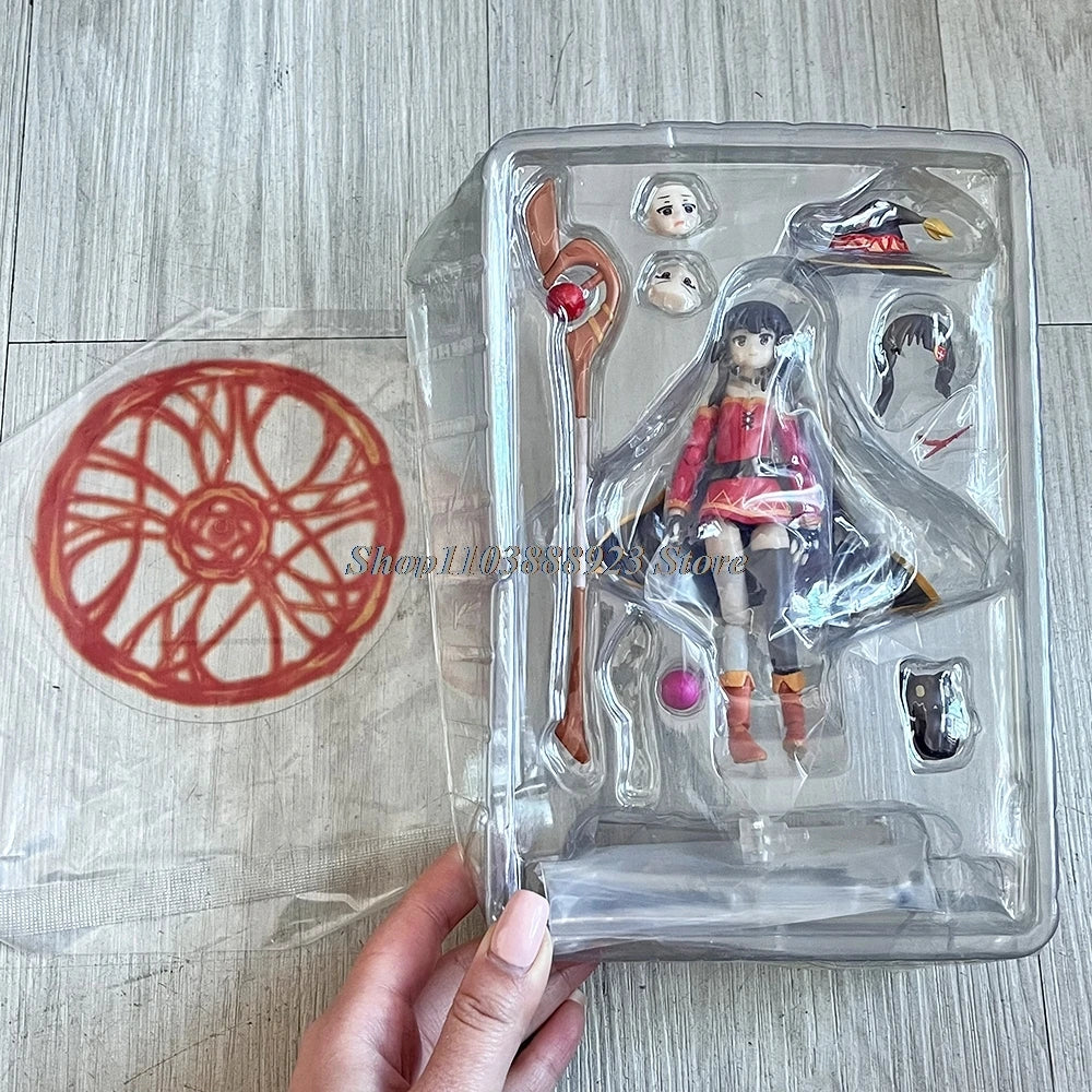 Anime Sekai Figma 407 Figure Konosuba Megumin Bless This Wonderful World 2 Model Handmade Toy Doll Birthday Gifts