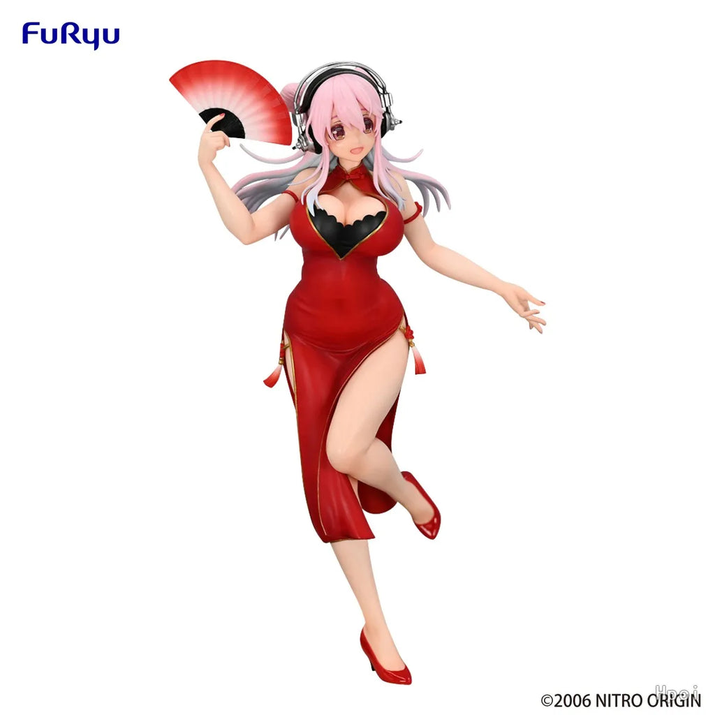 In Stock Original FURYU Super Sonico Trio-Try-iT Toy Doll-cheongsam Style Anime Doll Hand Figures Model Toy Gift Ornament