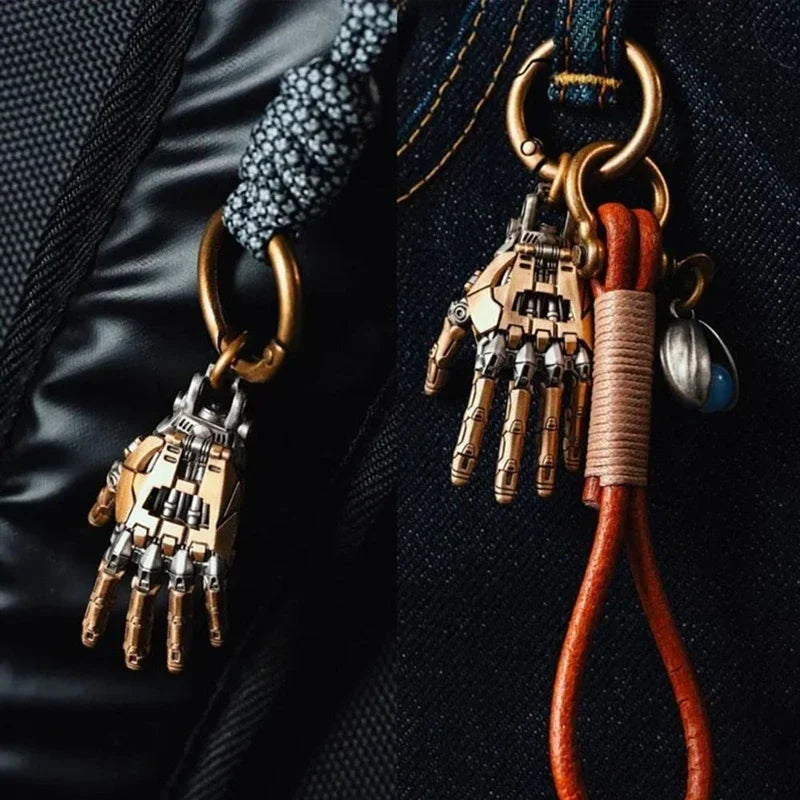 5cm Robot Hand Collectible Mechanical Bionic Hand With Chain Movable Finger Joints Hand Charm Display Gifts Pendant Ornament