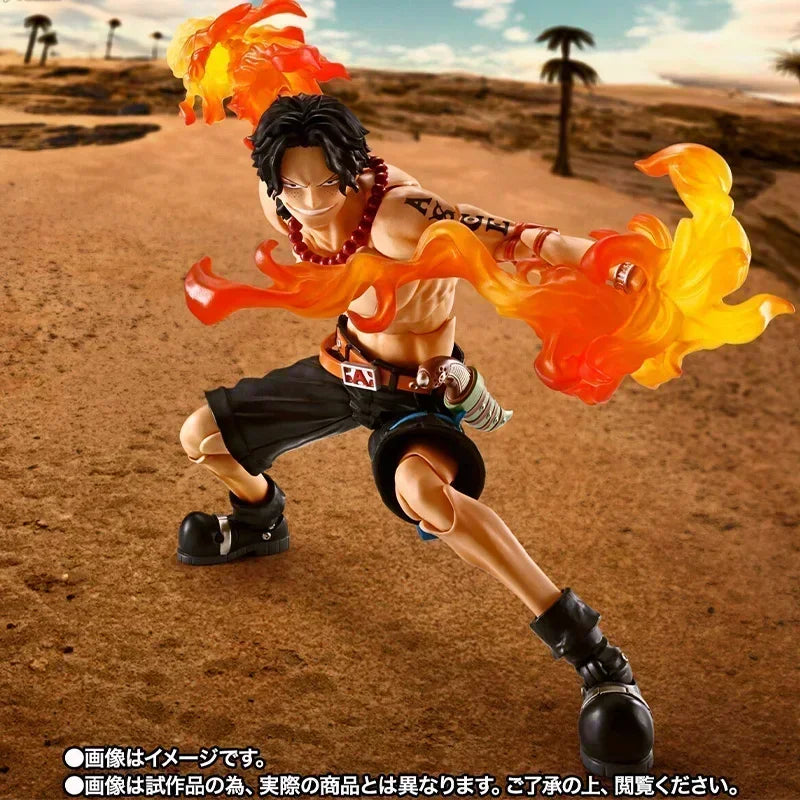 In Stock ONE PIECE PORTGAS.D.ACE SABO Luffy Bandai S.H.Figuarts SHF Model Kit Action Figures Model Toy Gift for Children