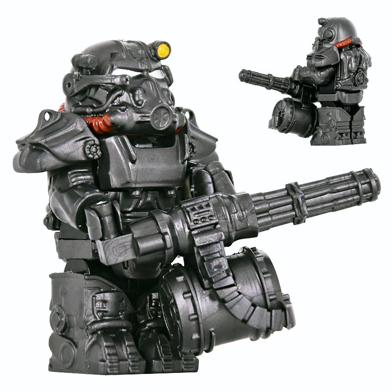 1PCS Military Soldiers Mini Anime Action fallouts Figures Weapons Robot Mecha Building Blocks Bricks DIY Toys for KIDS gift