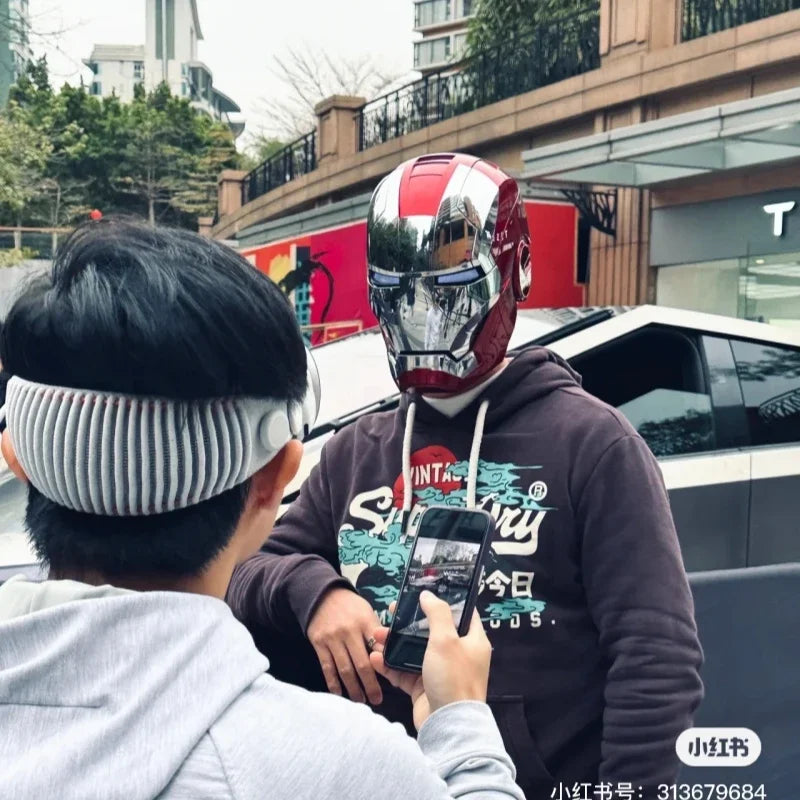 Marvel 1/1 Iron Man Jarvis Mk5 Mk50 Helmet Wearable Automatic Voice-Activated Electric Open And Close Series Childrens Toy Gift