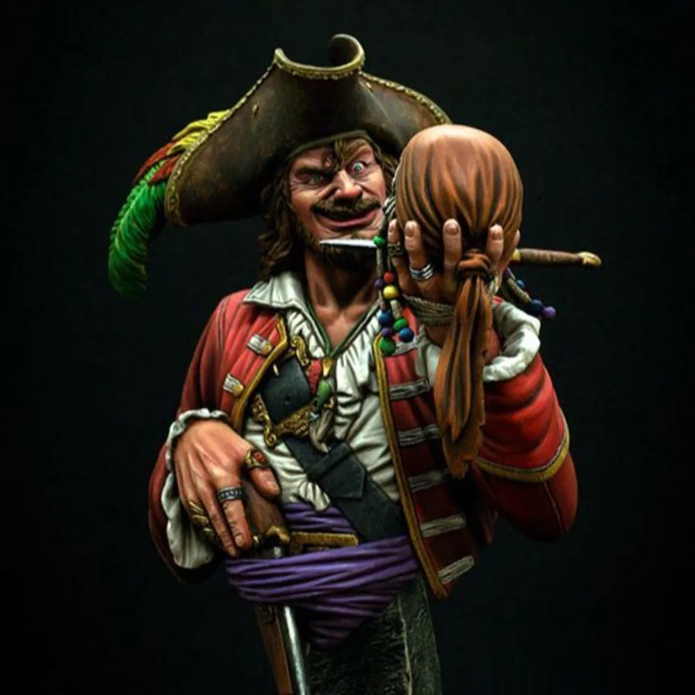 1/9 Pirate Resin What Do You Think? Character Bust Blank Model DIY 3D Printing Unassembled Unpainted Self-assembly Craft