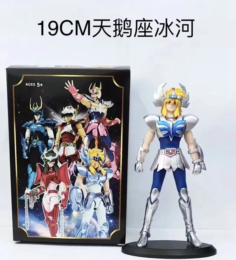 19CM Anime Figure Phoenix Ikki Hyoga Seiya Shiryu Standing Armor Model Children's Toys PVC Box Desktop Collection Decoration