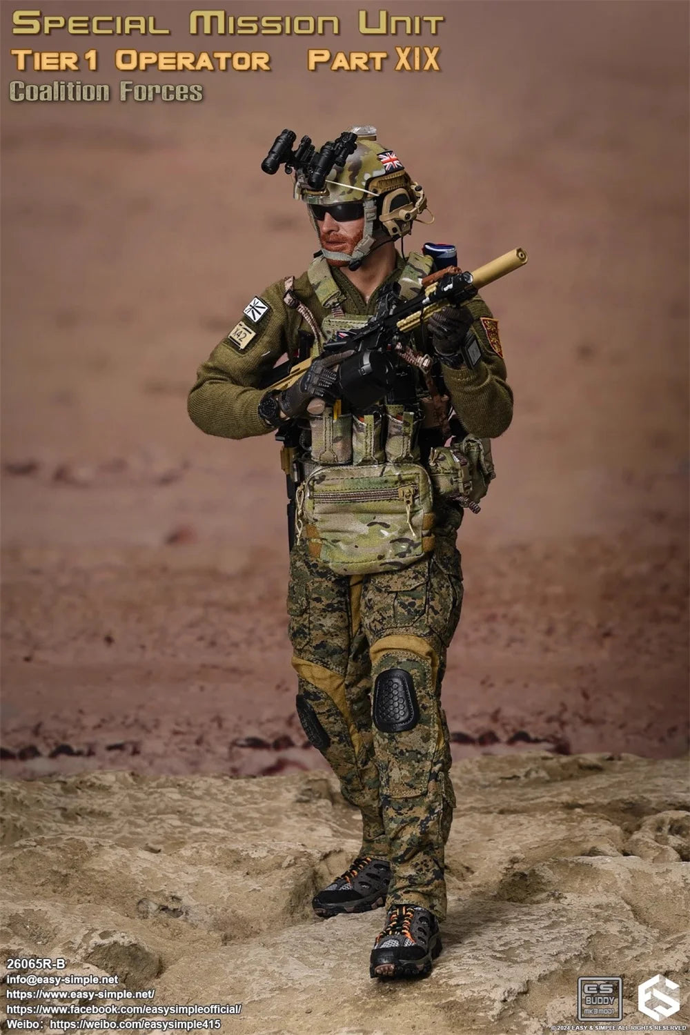 EASY&SIMPLE ES 26065RB The British Soldier Doll Special Sniper Action Figure Full Set Moveable Doll Figure In Stock 1/6