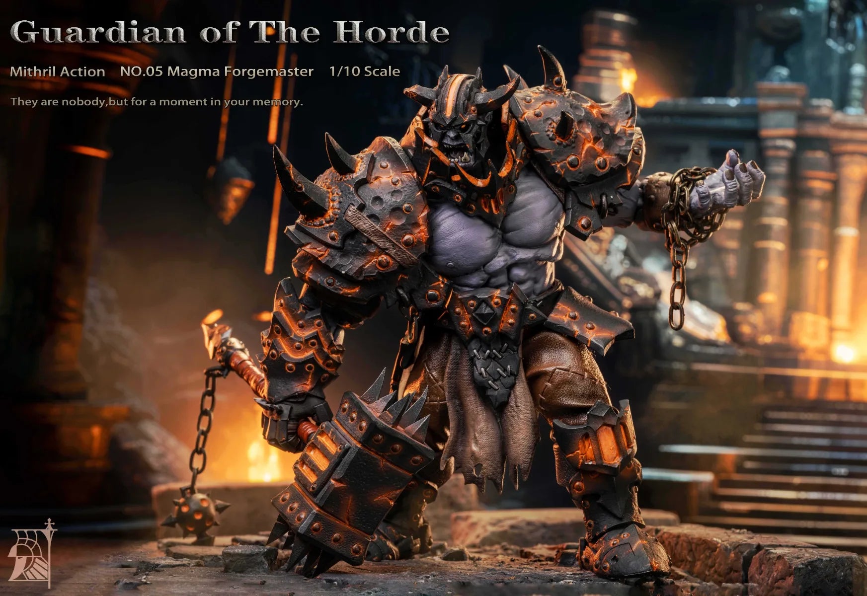 In stock Mithril Action Guardian of The Horde 05 Magma Forgemaster Blackhand 1/10 Action Figures Toy Gift Collection