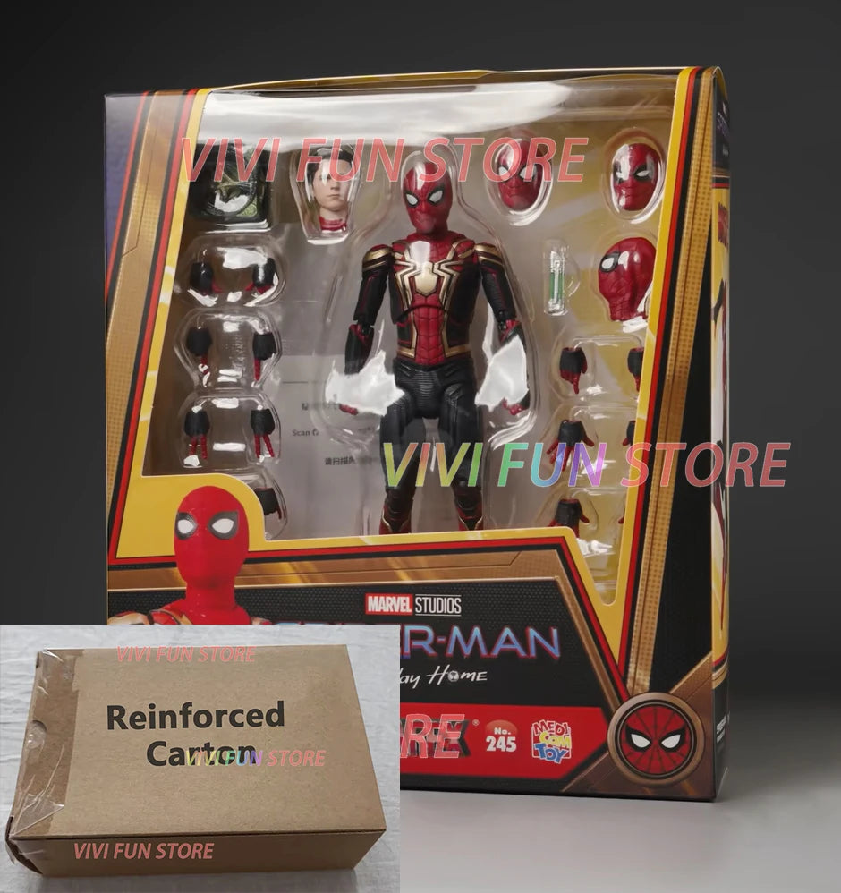 In Stock Originate MAFEX 245 Spider Man Integrated Suit Movability Model Toys Collect Spider-Man: No Way Home ACTION FIGURE