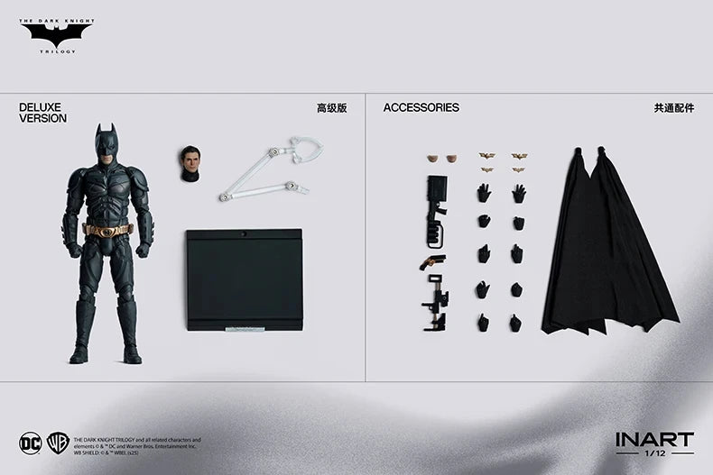 Spot Sale【In Stock】INART Studio Batman The Dark Knight Trilogy 1/12 Bat Man Figure Mol Collection Toy Giftin Stock