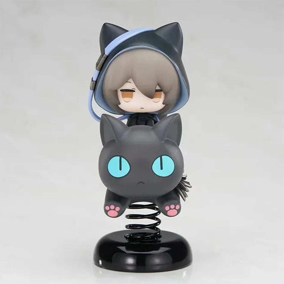 10cm Arknights Phantom Lucian Black Cat Shake Figure Figurine Doll Toy creative personalized statue model ornament GIFT