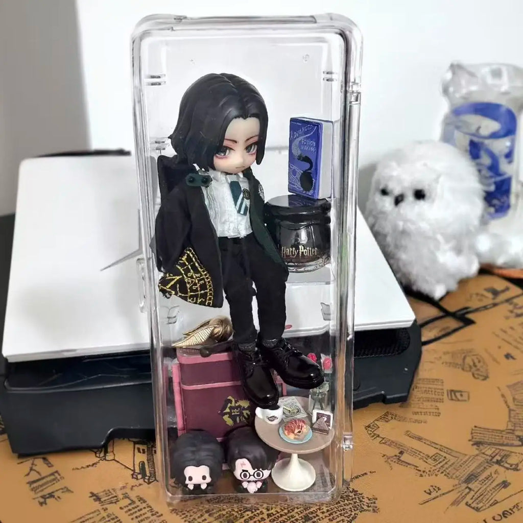 26cm High Transparency Doll Display Case BJD Storage Box Mini Showcase Dustproof Cabinet for OB11 1/12 1/6 Dolls GSC Figures