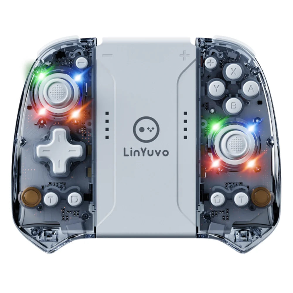 Безжичен геймпад LinYuvo KS58 за Switch и OLED с турбо/вибрация/6-осен жироскоп/функция за събуждане/Hall Rocker, геймпад с дълъг живот