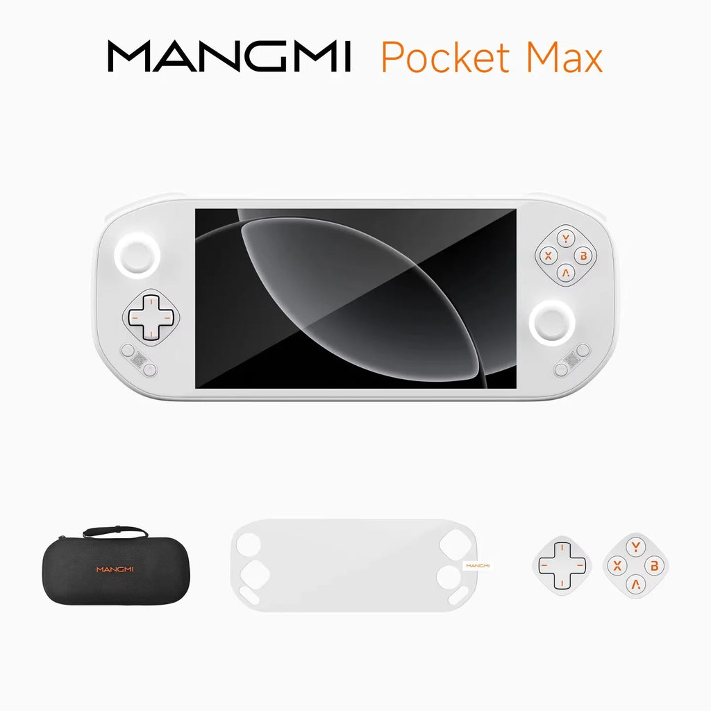MANGMI Pocket Max Handheld Gaming Console TMR Joysticks Hall Triggers Android 13 8+128GB with 7" 144Hz AMOLED Screen Wifi6+BT5.1