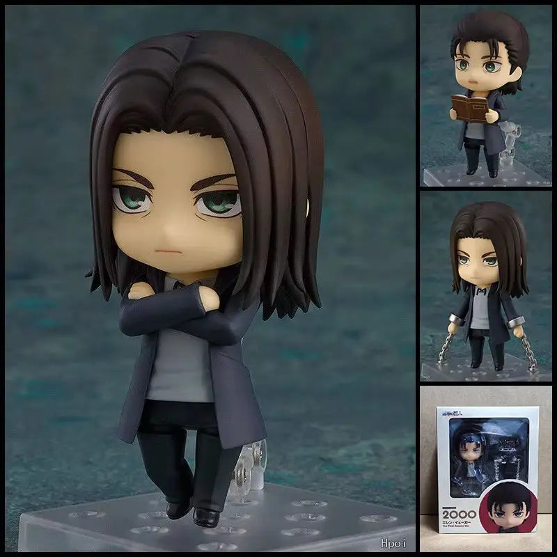Anime Q Version Figure Attack On Titan 1123# Hange Zoe 2000# Eren Jaeger Mikasa Ackerman Action Model Desktop Doll Ornament Gift