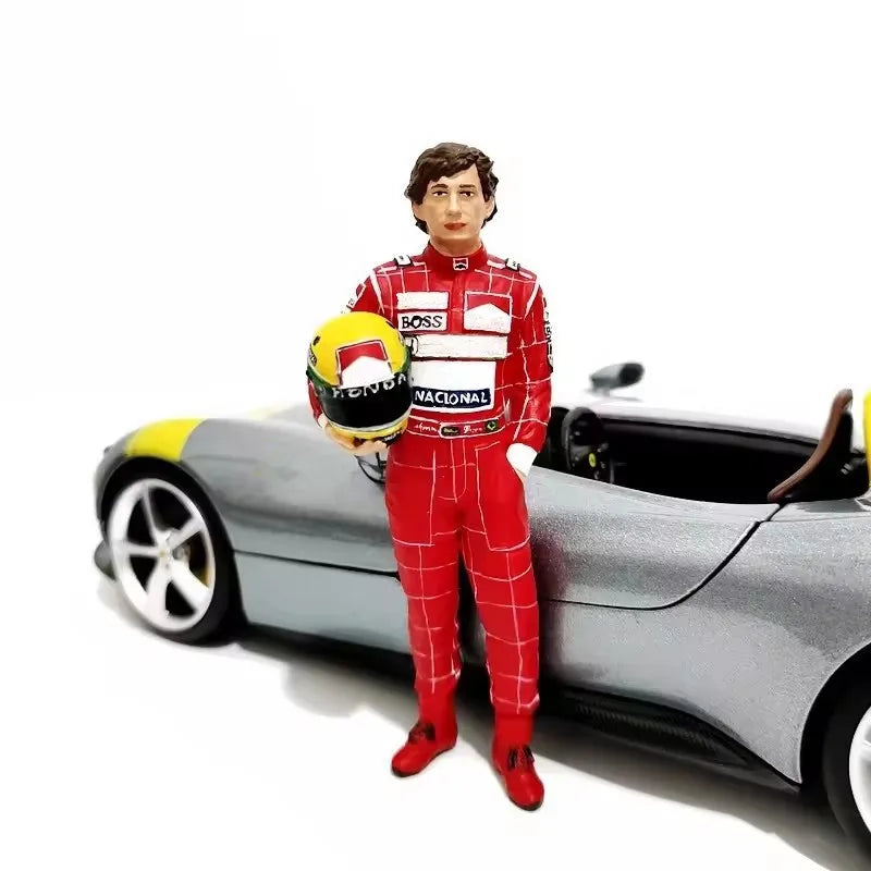 New 1:18 Scale 1Pcs Resin Model Scene Accessory Male Famous Racing Car Racer Action Figure Collection Display Toys Doll Fans