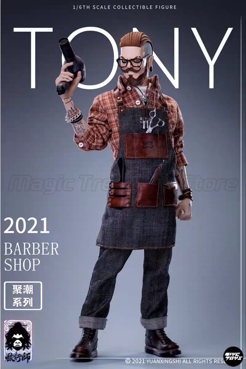 【MT】Original YUANXINGSHl JC-001 Gathering Trend Series First Round Oil Head Barber Tony 1/6 Action Figure Toy Model