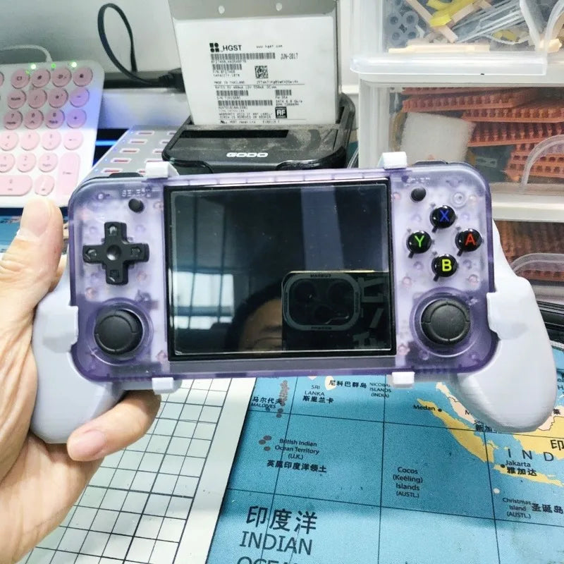 For Anbernic RG35XX H rg35xxh 3D Printing Game Console Hand Gamepads Grip Handle Palm Base Display Table Hole Plate Bracket