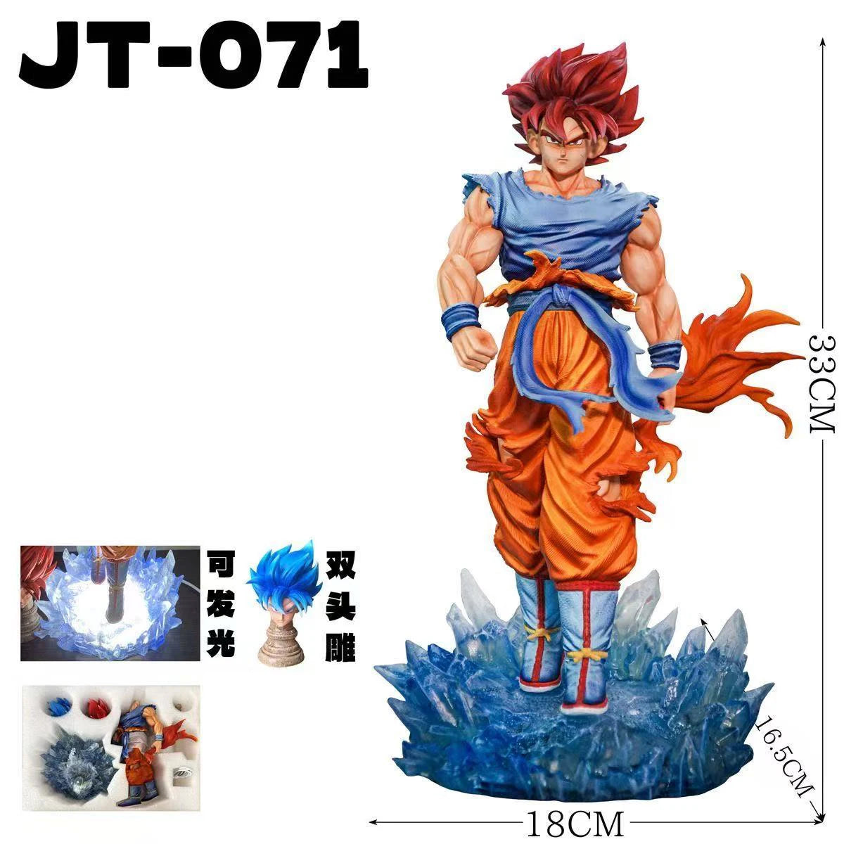 Jt Statue Dragon Ball Z Son Goku Figur Goku Blau Jt Led Base Super Saiyajin Actionfiguren Sammlung Modell Spielzeug Geschenk