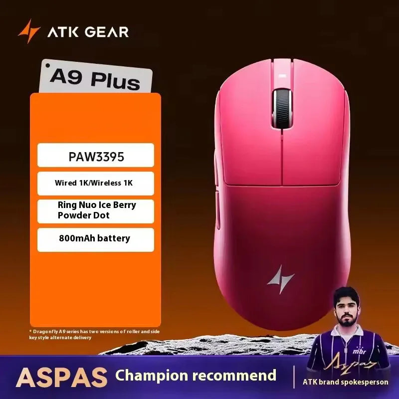 ATK Dragonfly A9 Series Wireless Mouse Tri Mode PAW3950 Nordic52840 8K 53g Lightweight Custom Laptop Gamer PC Gaming Mouse