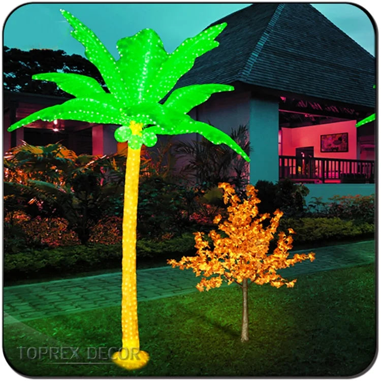 Best-Selling Outdoor Acrylic Palm Tree LED Light Stylish Artificial Metal Mushroom Garden for Street or Yard Decorations