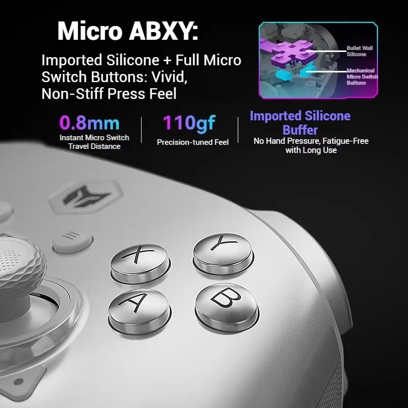 NEW BIGBIG WON Rainbow3 Wireless Game Controllers NearLink 2.4G Hall Joystick Micro Motion Button RGB Gamepad for PC/Switch/XBox